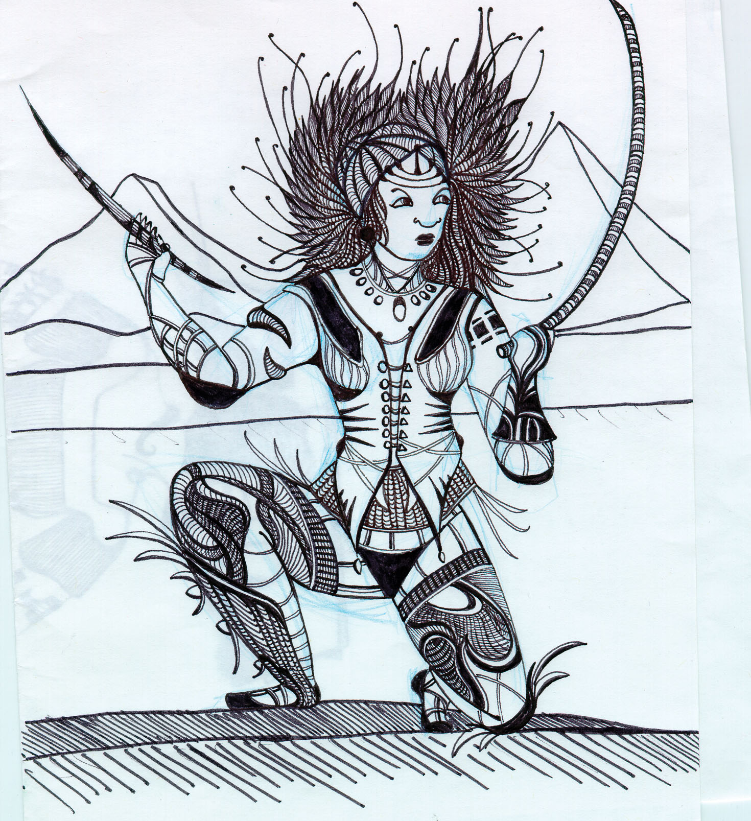 illustration la guerrière