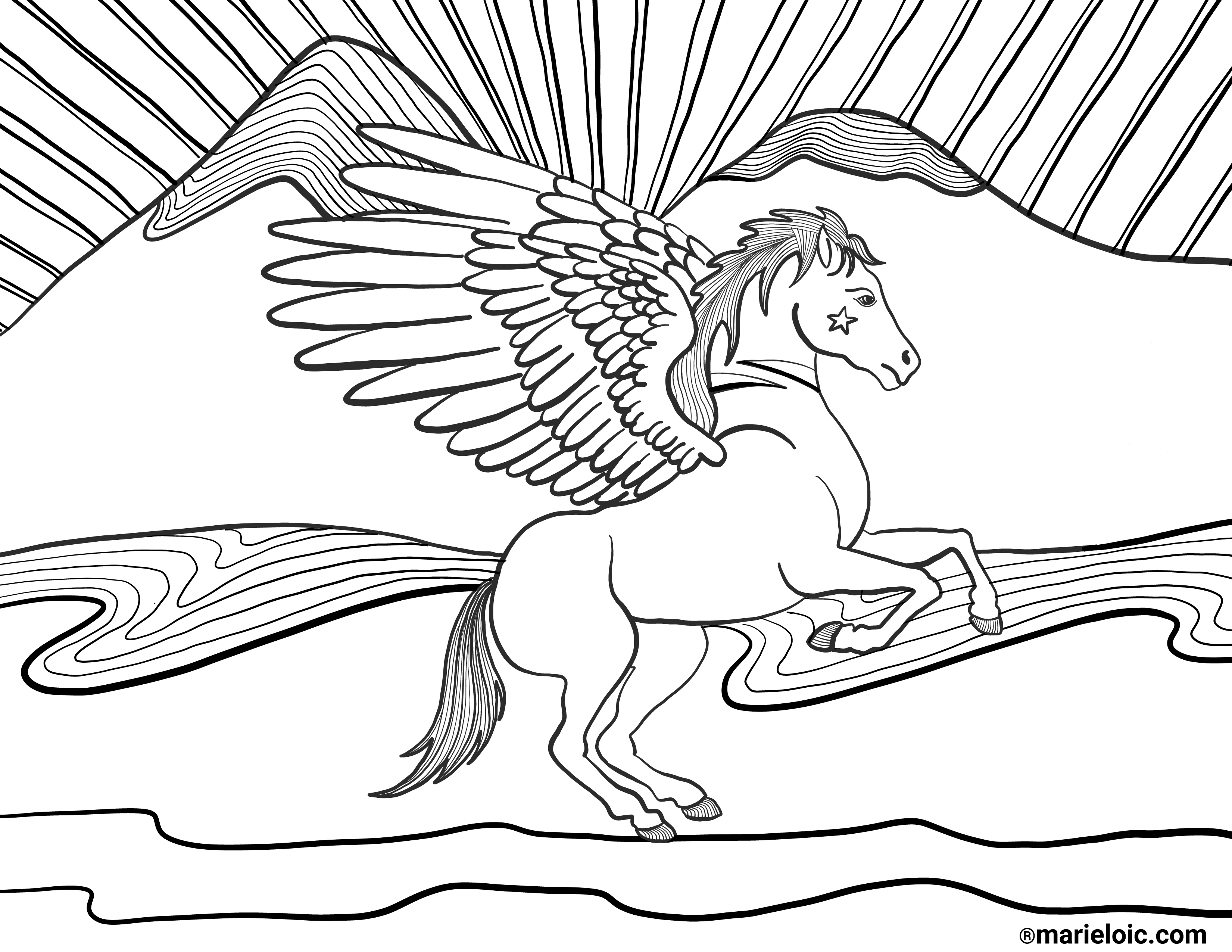 Images De Pégase à Colorier